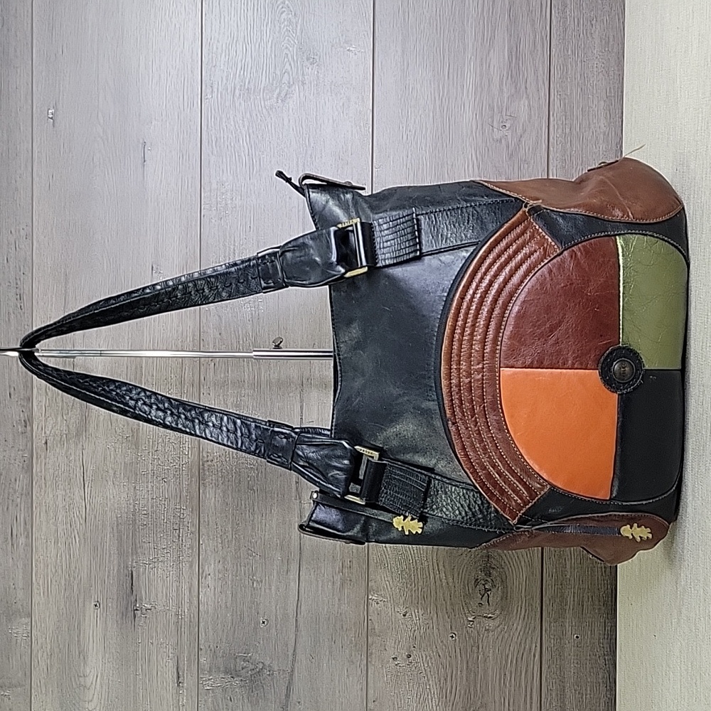 Velez Patchwork Leather Tote Shoulder Bag Handbag Purse